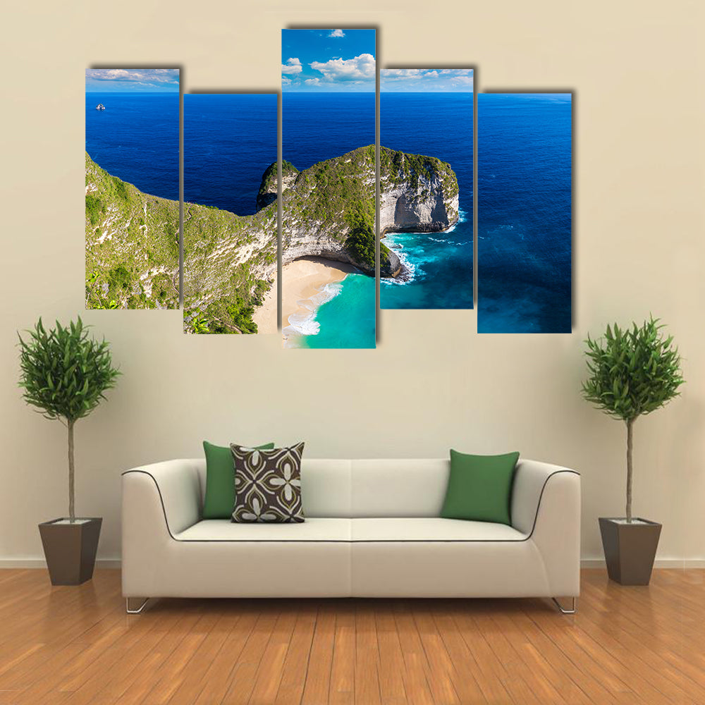 Kelingking Beach Aerial View Indonesia Canvas Wall Art