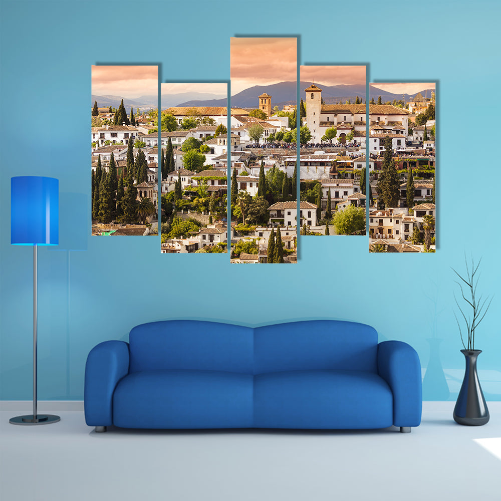 Sunset Over Granada Canvas Wall Art