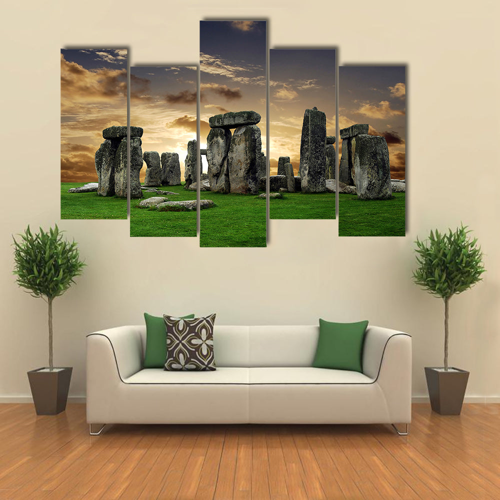 Stonehenge at Sunset Canvas Wall Art
