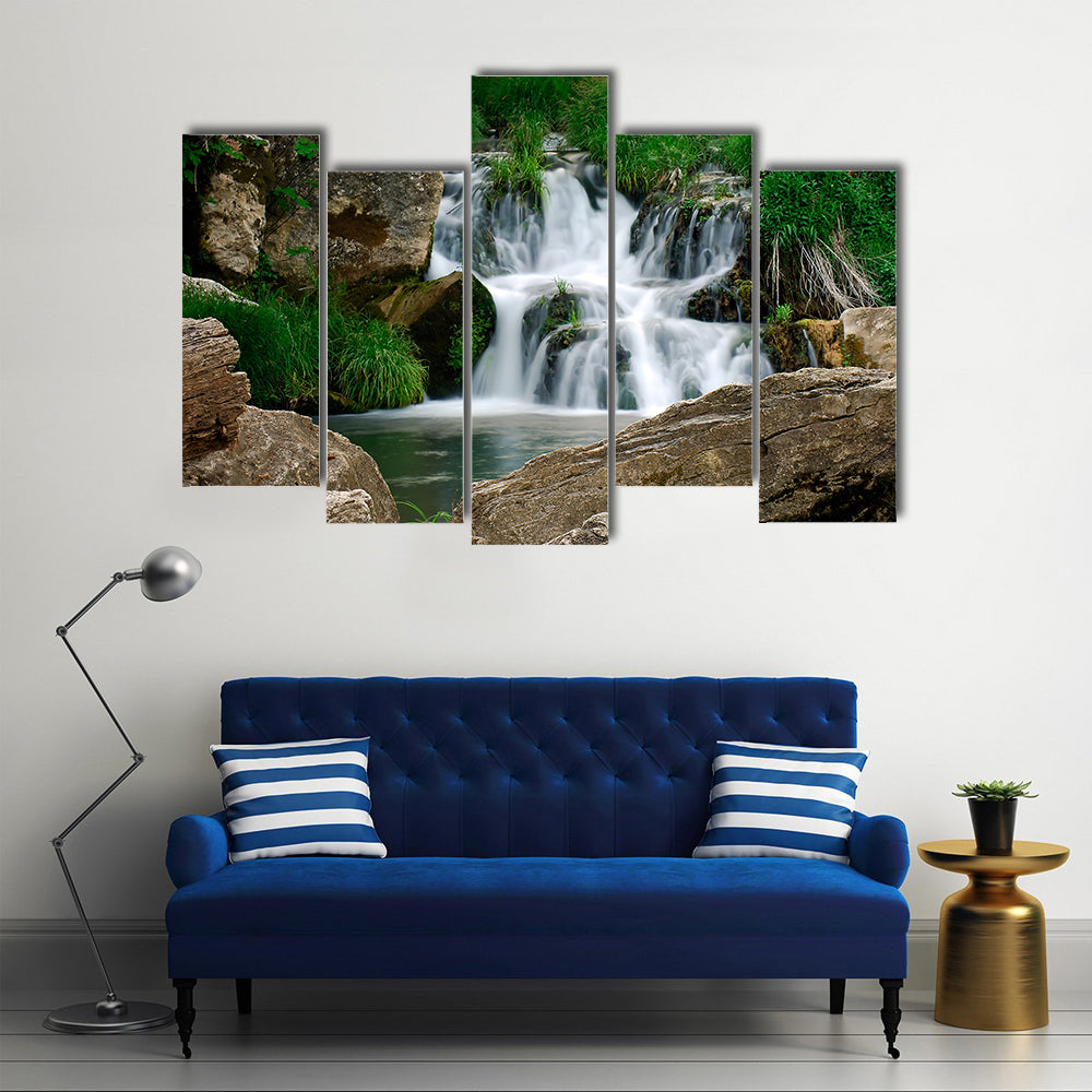 Small Forest Waterfall Canvas Wall Art