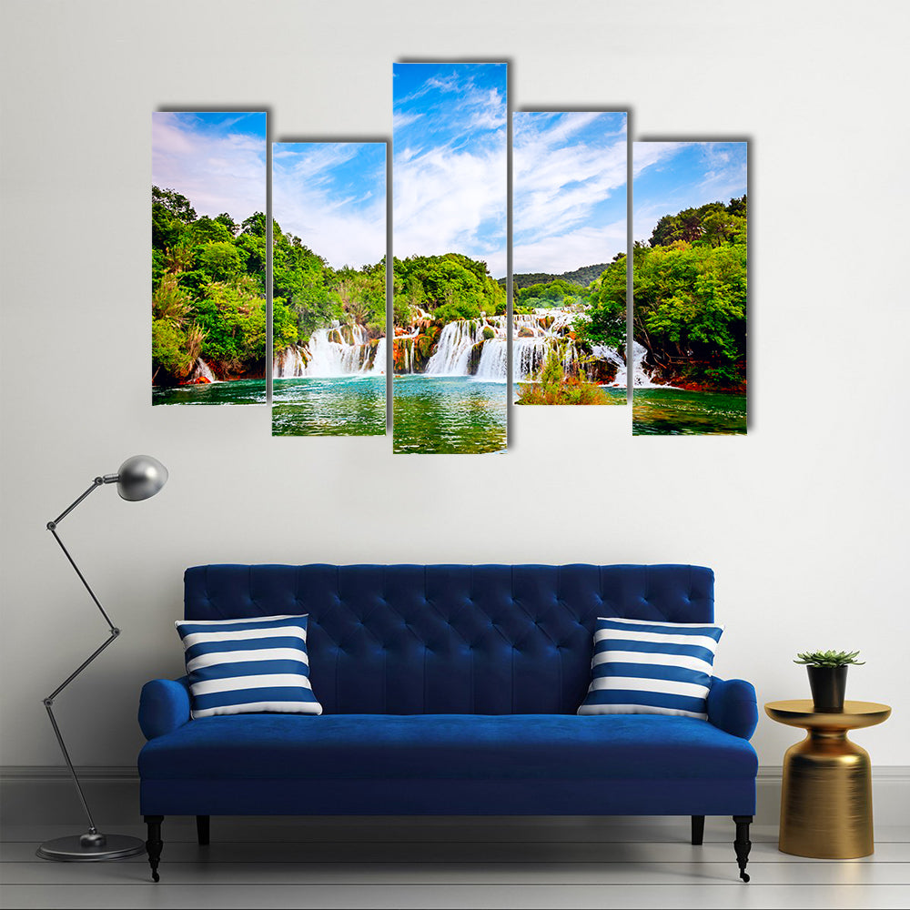 Waterfall In Krka National Park Canvas Wall Art