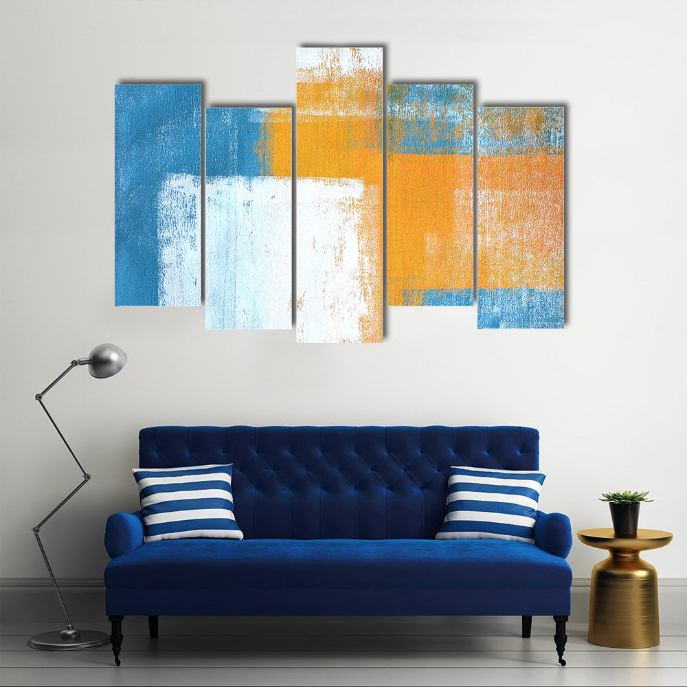 Hand-drawn Abstract Geometric Color Blocks Canvas Wall Art