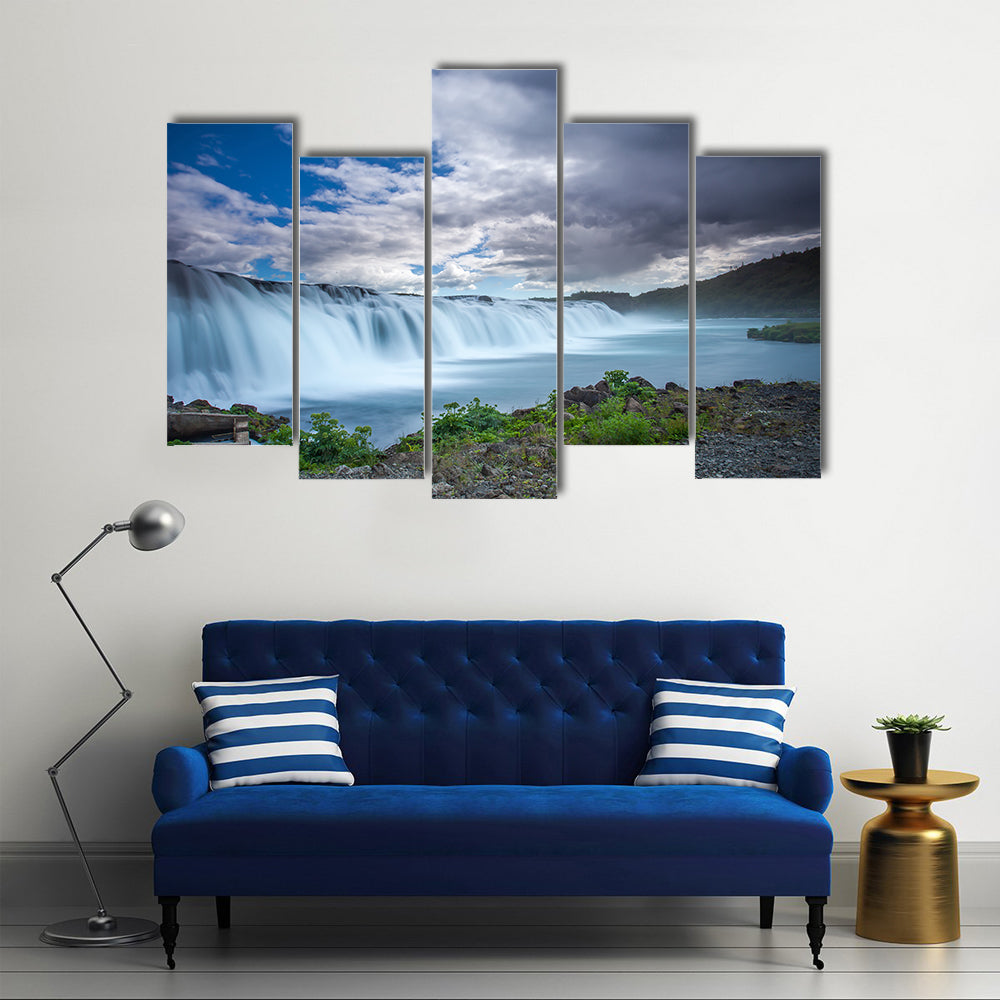 Faxi Waterfall In Iceland Canvas Wall Art