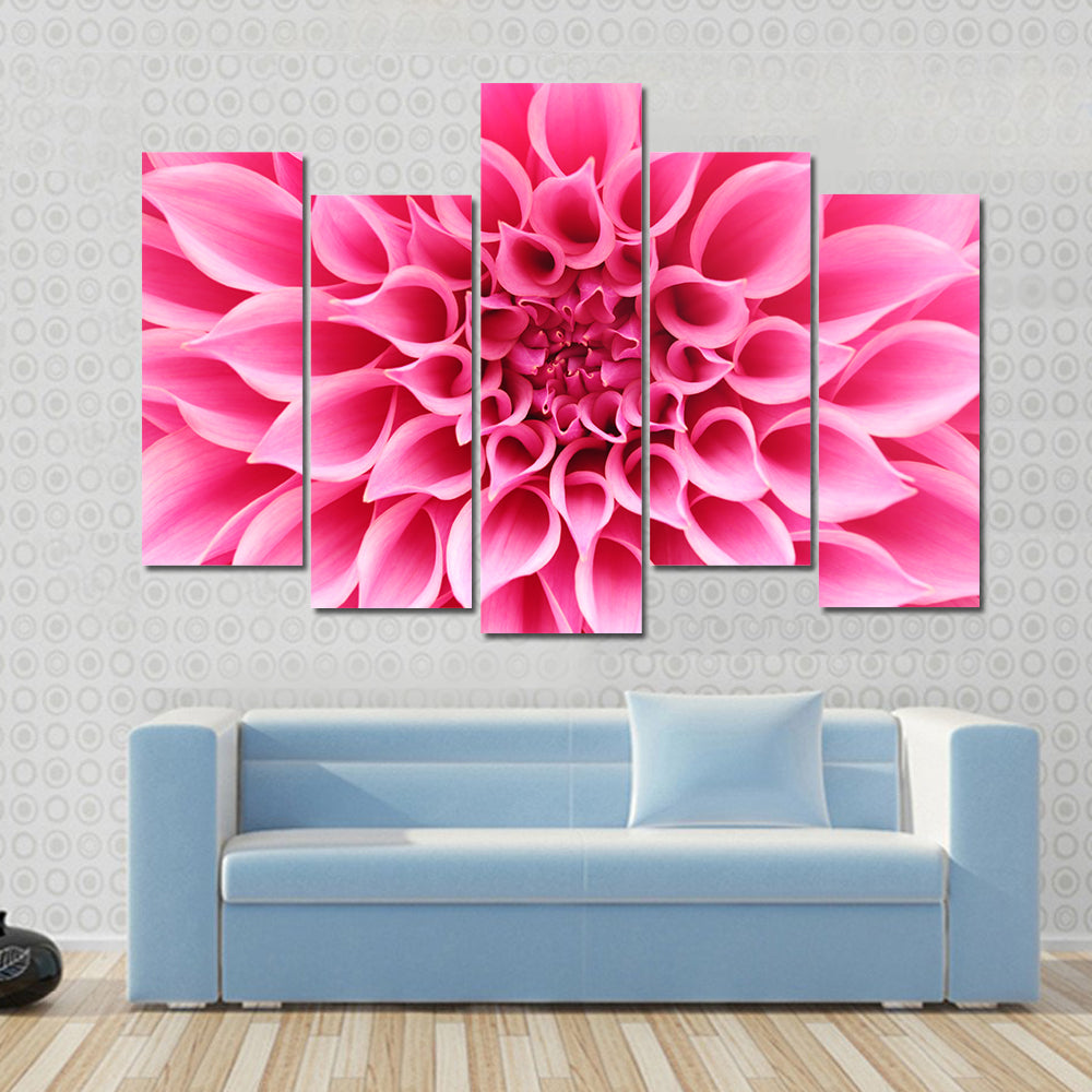 Pink Dahlia Flower Canvas Wall Art