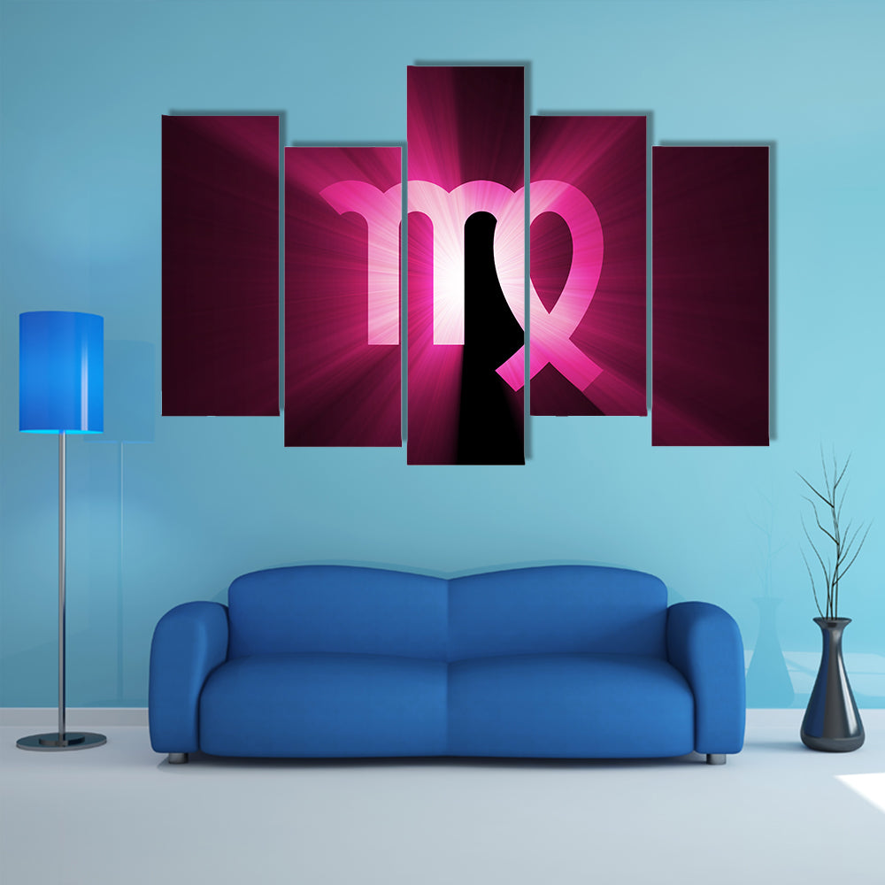 Radiant Virgo Zodiac Symbol Canvas Wall Art
