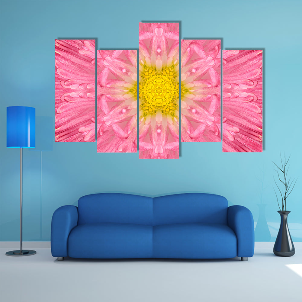 Pink Concentric Flower Canvas Wall Art