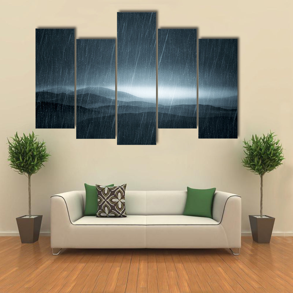 Rain Over Misty Meadows Canvas Wall Art