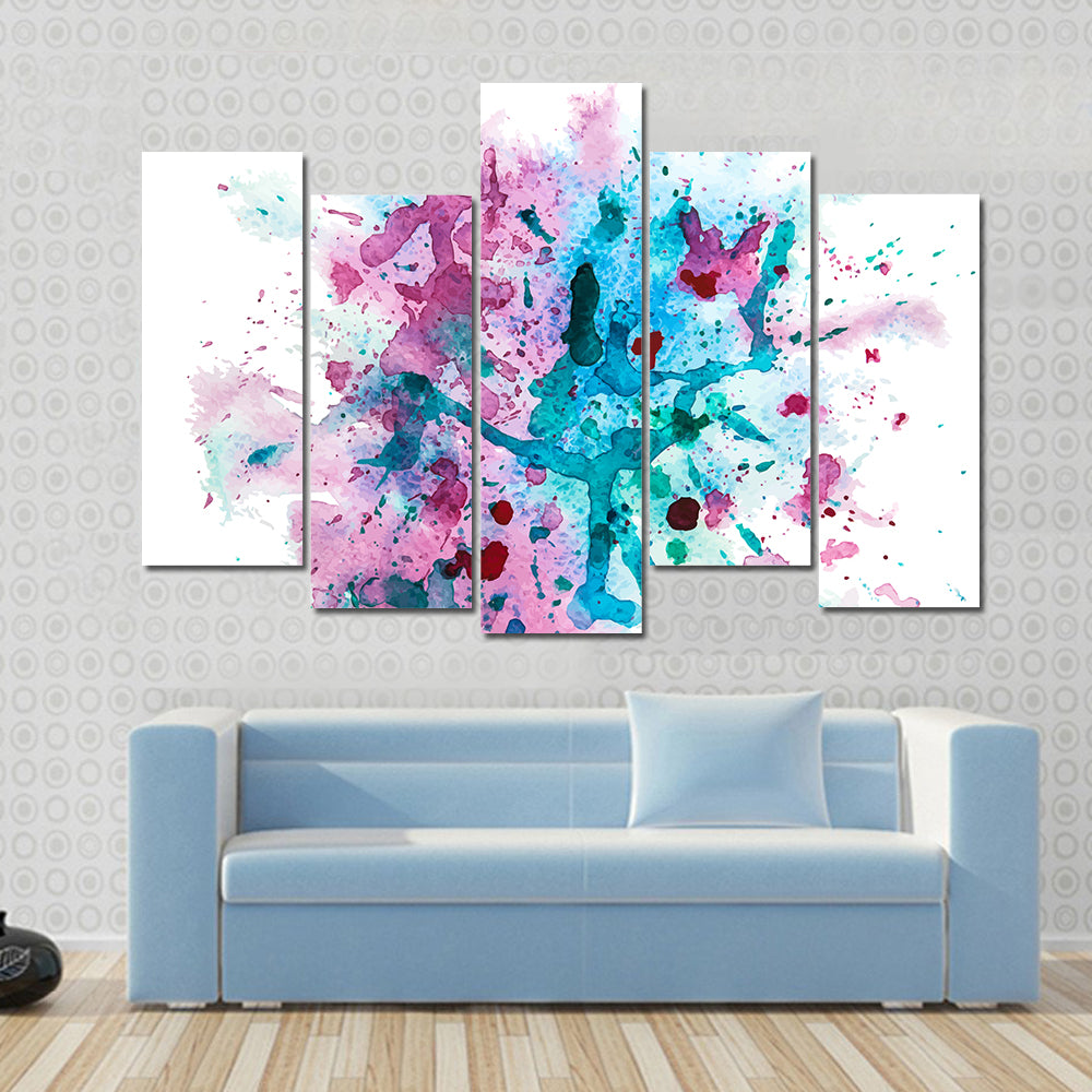 Multicolor Watercolor Splash Canvas Wall Art