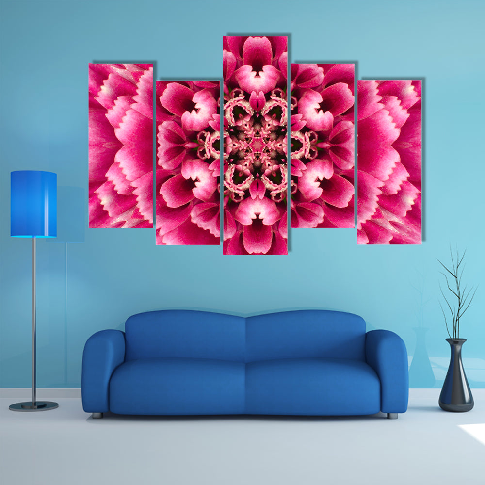 Concentric Mandala Flower Canvas Wall Art