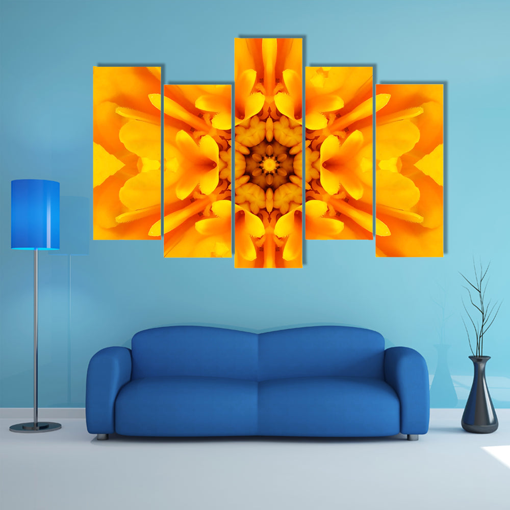 Yellow Mandala Flower Canvas Wall Art