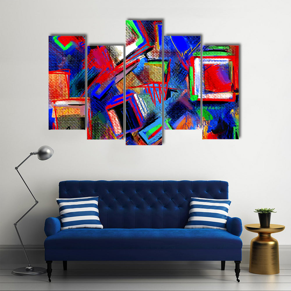 Hand-drawn Abstract Geometric Composition Canvas Wall Art