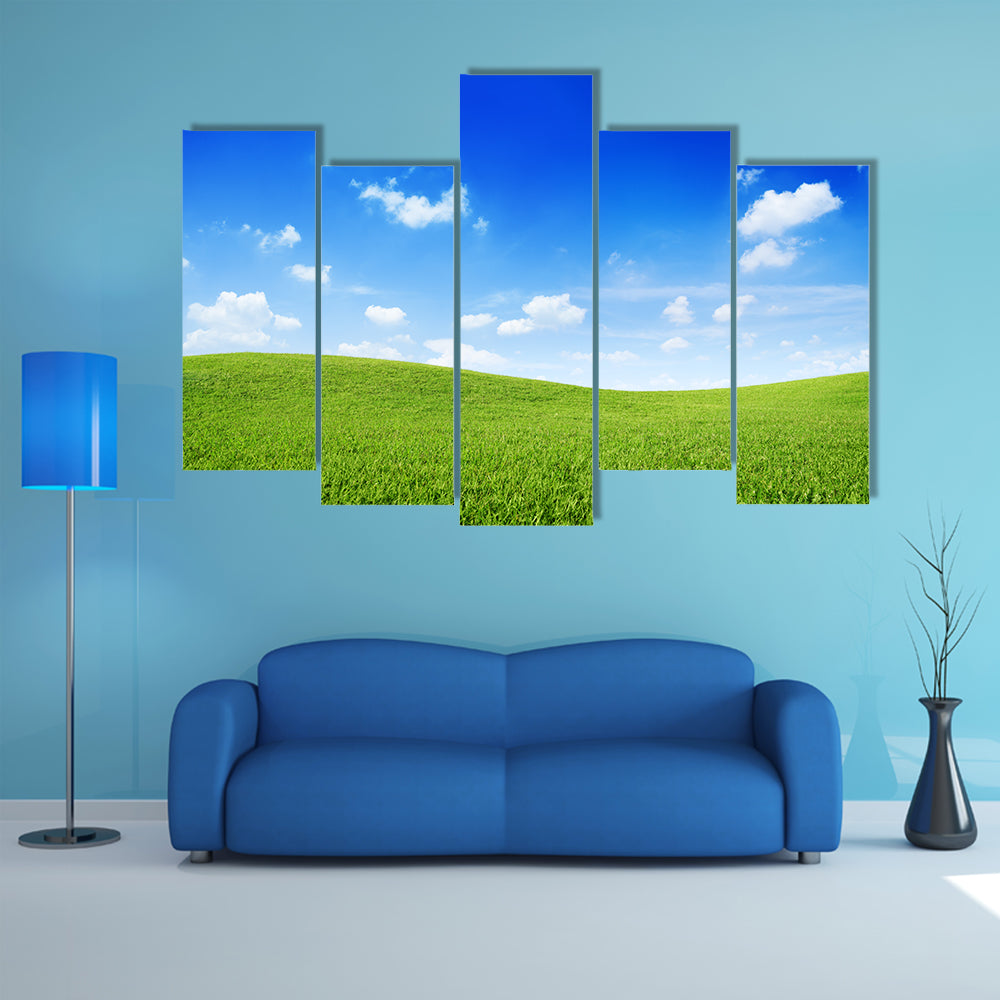 Green Grassy Hills Canvas Wall Art
