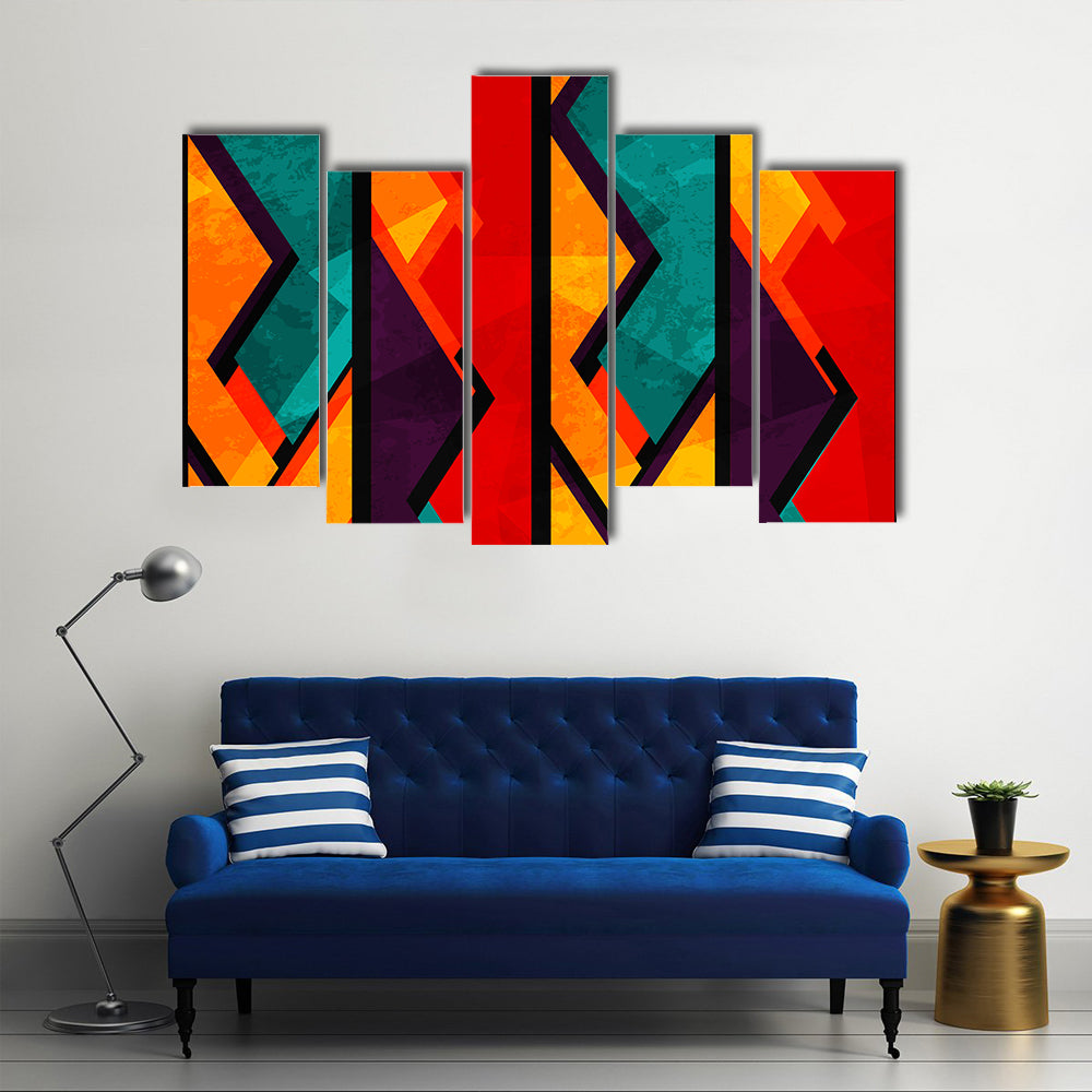 African Geometric Abstract Pattern Canvas Wall Art