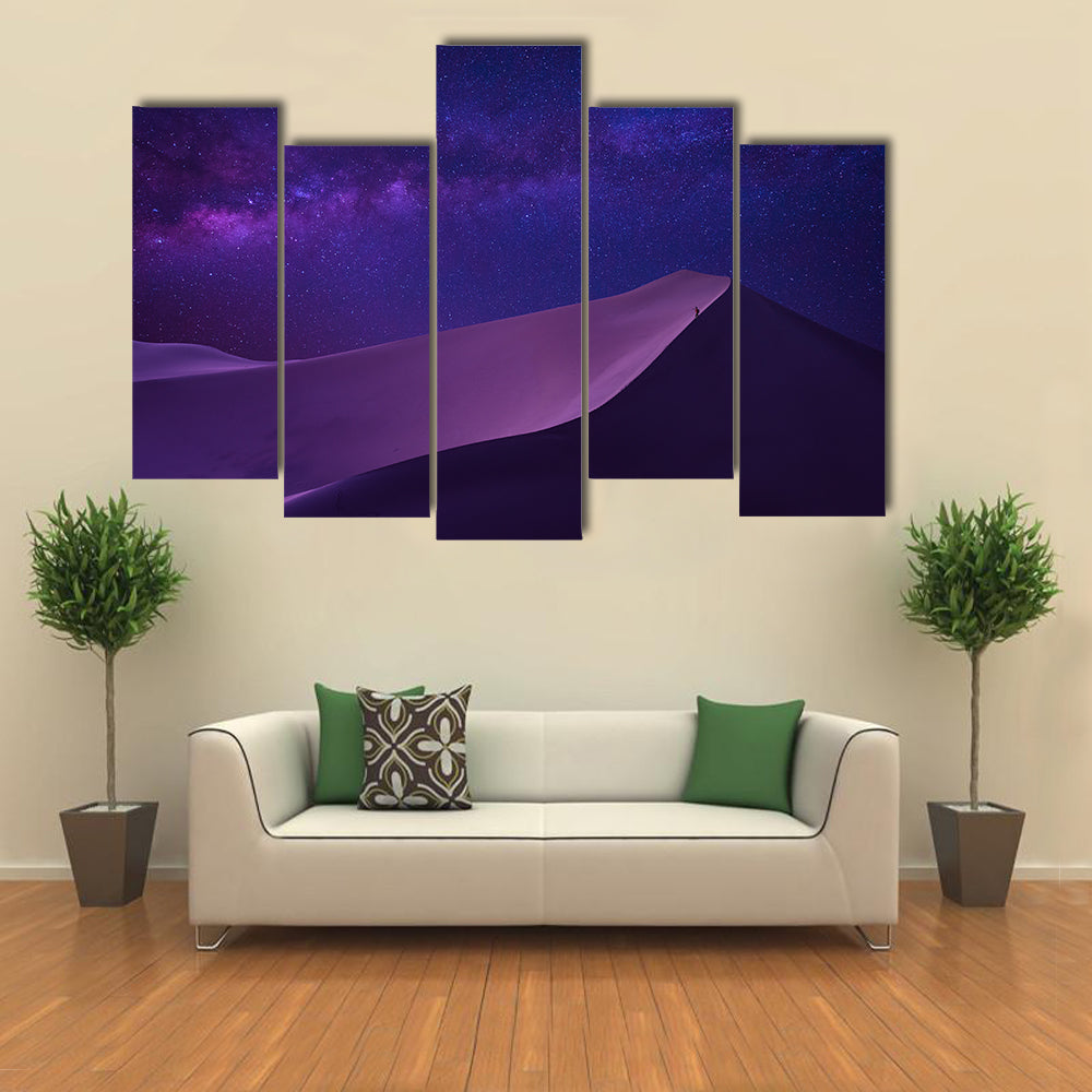 Milky Way Over Sahara Dunes Canvas Wall Art