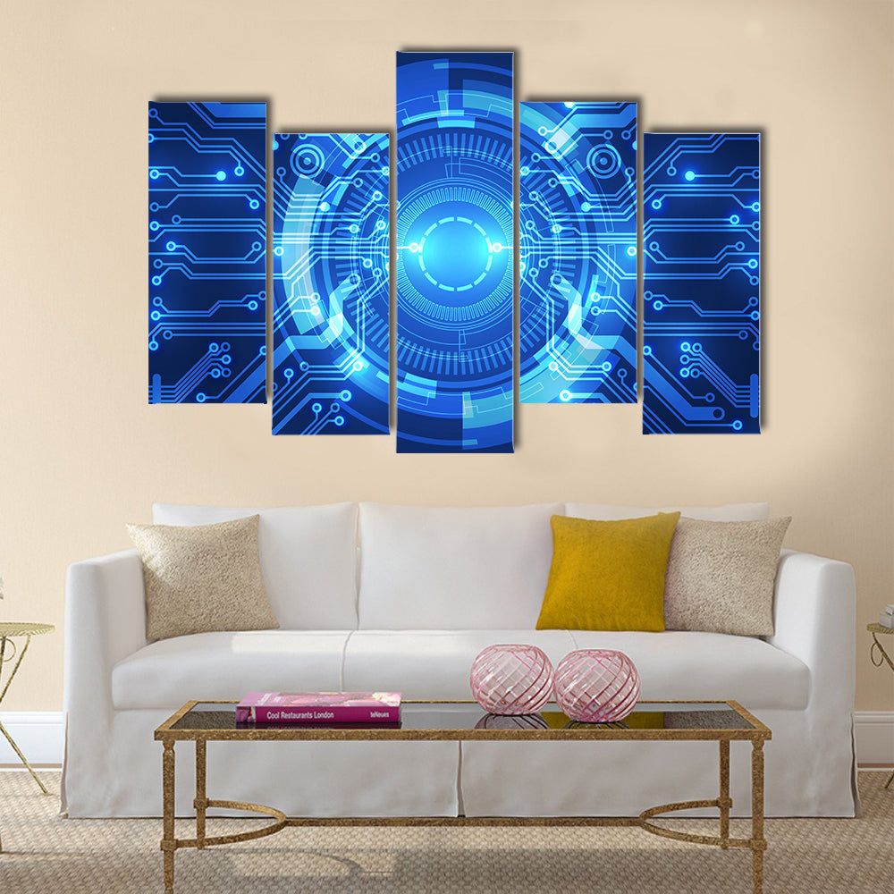 Futuristic Circuitry Core Canvas Wall Art