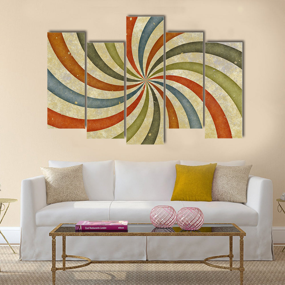 Vintage Swirling Spiral Abstract Canvas Wall Art