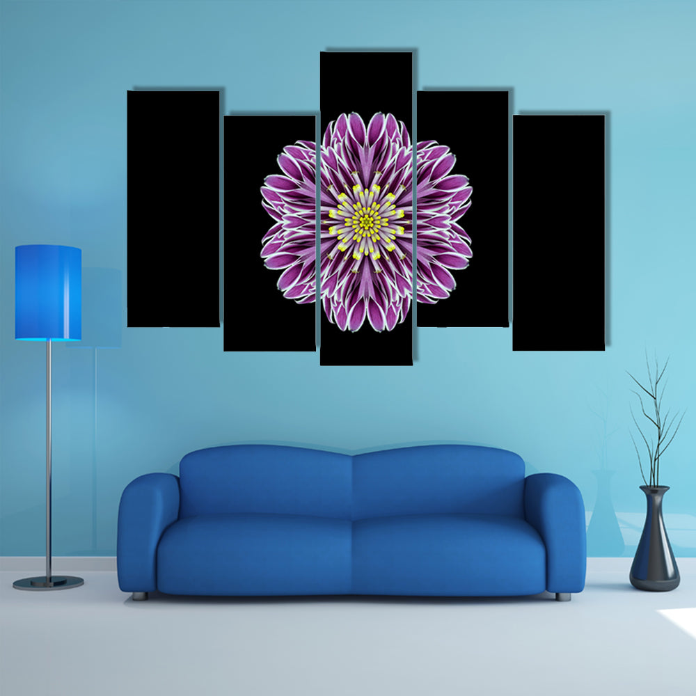 Scenic Purple Mandala Flower Canvas Wall Art