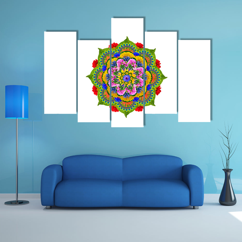 Sacred Lotus Mandala Canvas Wall Art