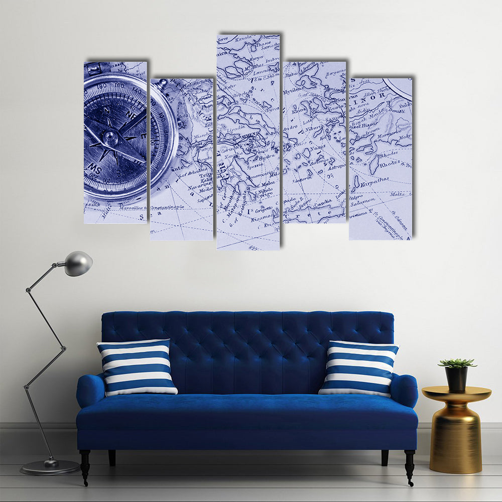 Antique Maps Showing Countries And Trade Routes Canvas Wall Art