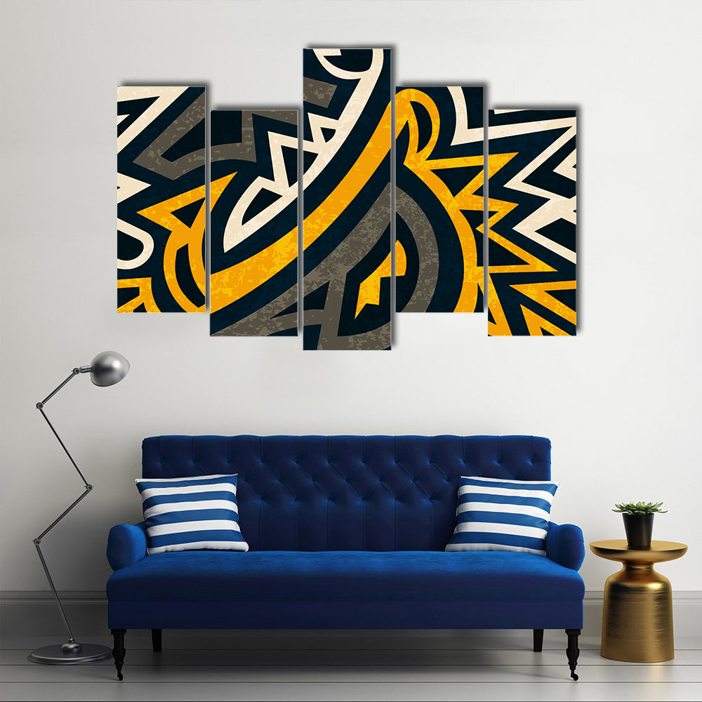 Seamless African Geometric Pattern Canvas Wall Art