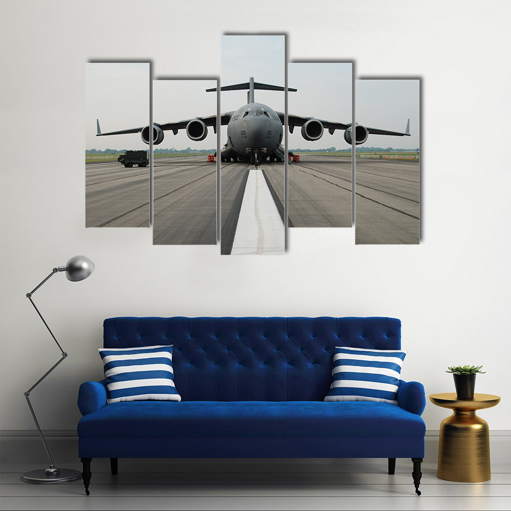 C-17 Globemaster Iii on Runway Canvas Wall Art