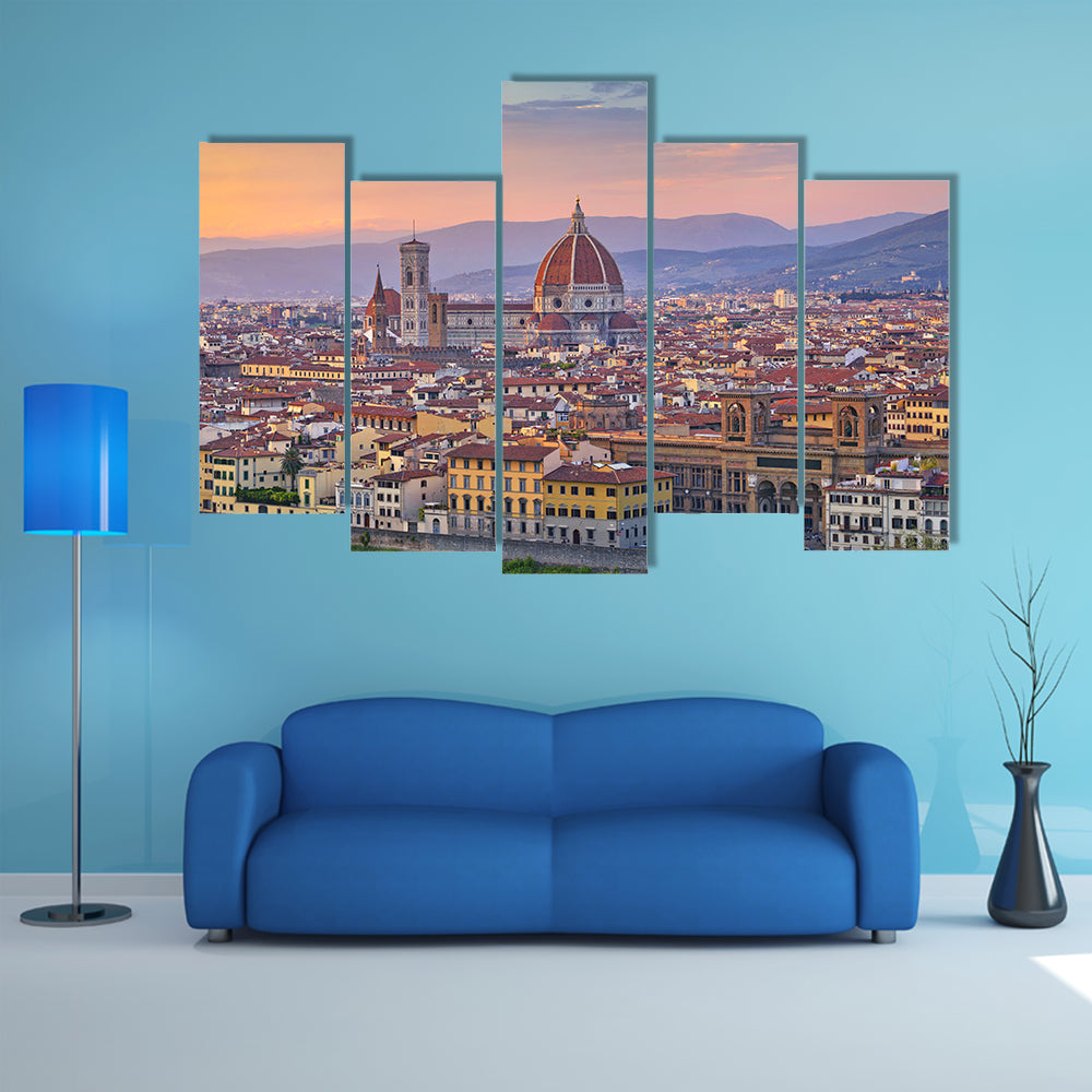 Florence City At Sunset Canvas Wall Art