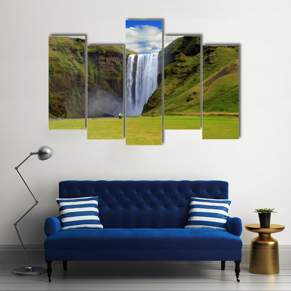 Skogarfoss Waterfall In South East Iceland Canvas Wall Art