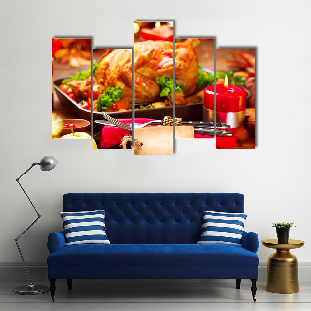 Thanksgiving Dinner Table Canvas Wall Art