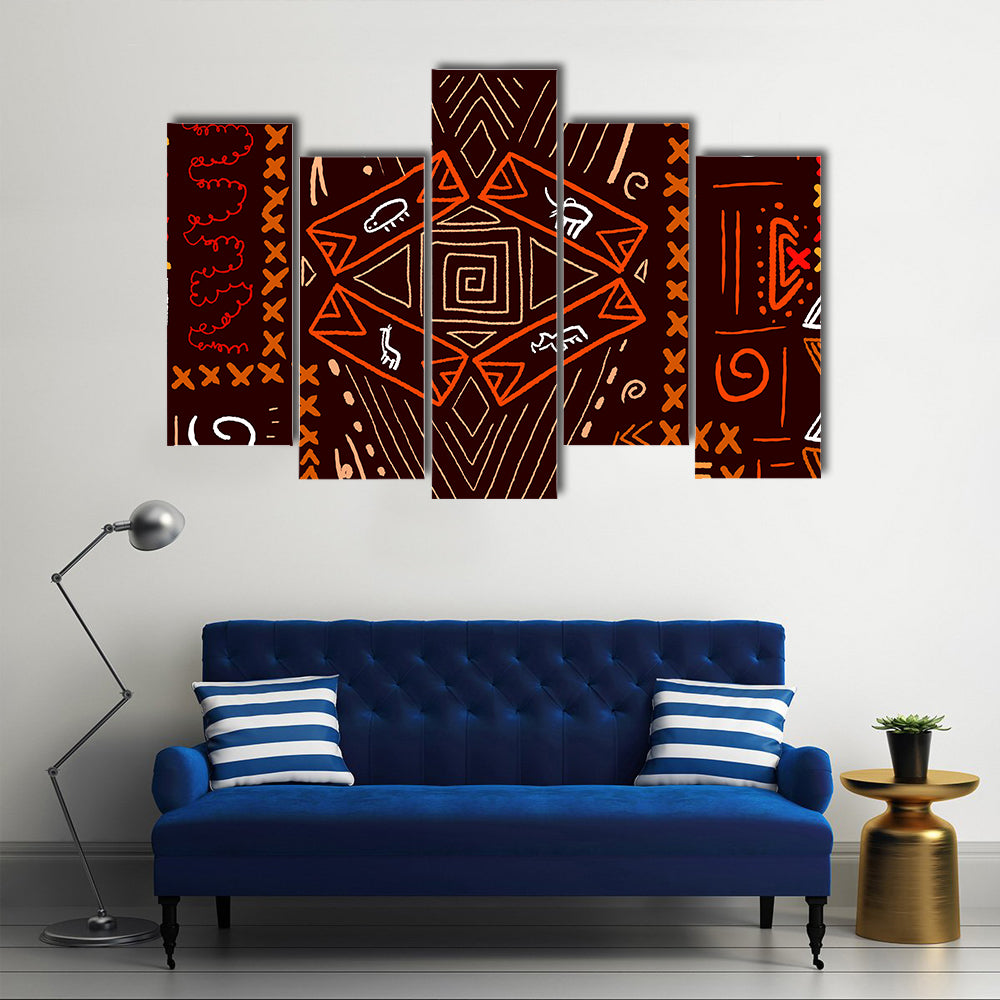 African Aboriginal Tribal Design Canvas Wall Art