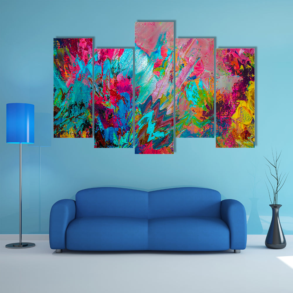 Colorful Brushstrokes Abstract Canvas Wall Art