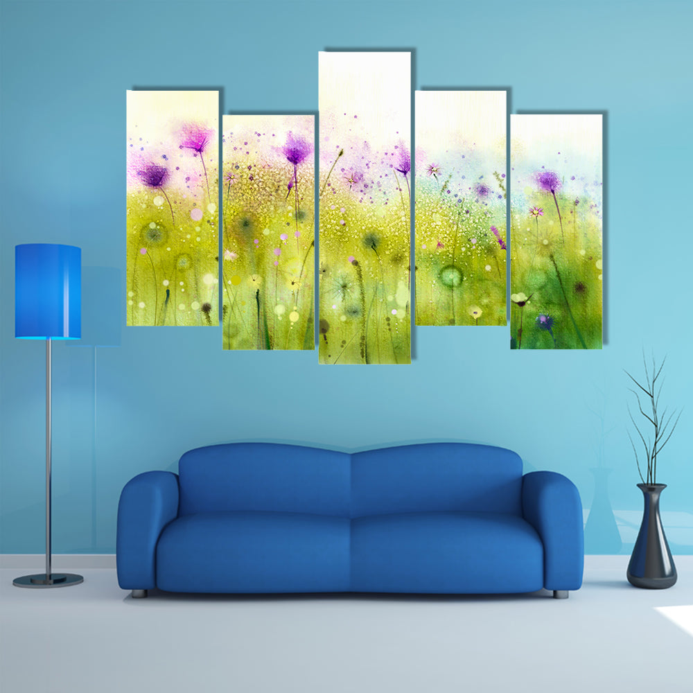 Abstract Cosmos Wildflowers Canvas Wall Art