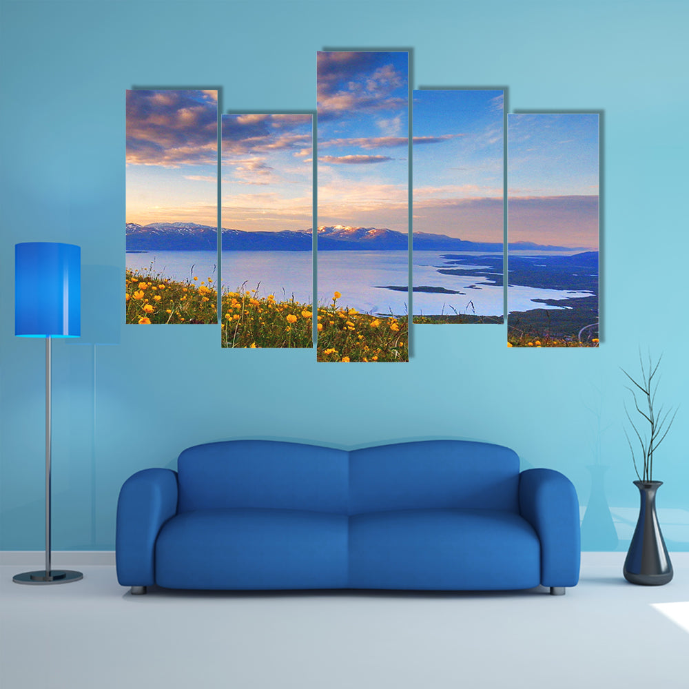 Mountain Lake In Abisko National Park In Sweden Canvas Wall Art