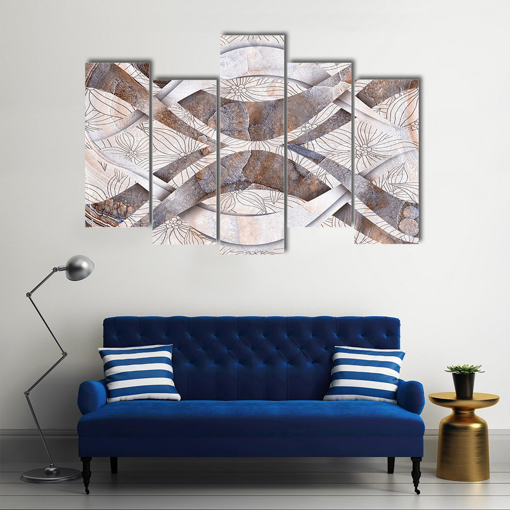 Seamless Stone Bands Abstract Canvas Wall Art
