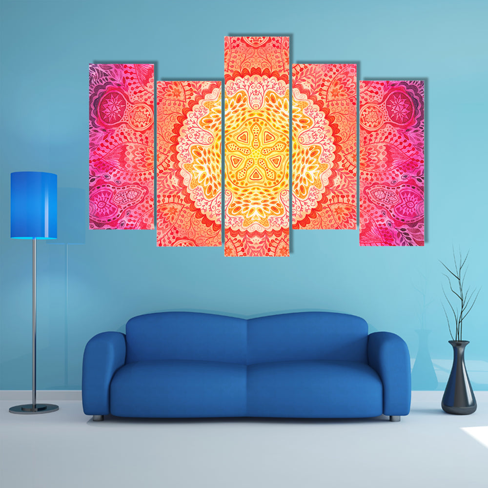 Watercolor Mandala Canvas Wall Art