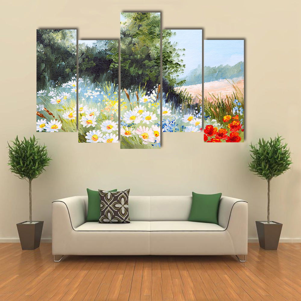 Meadow of Daisies Canvas Wall Art