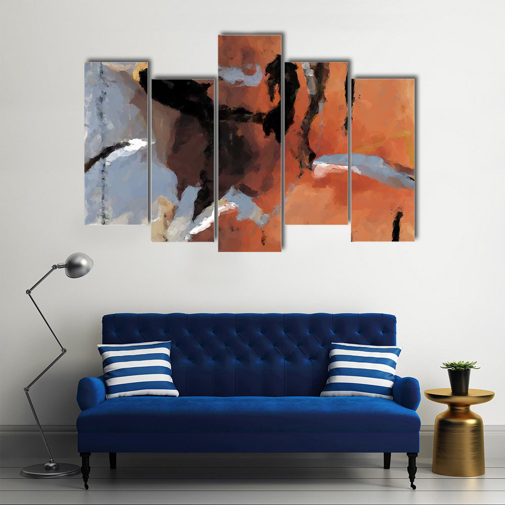 Grunge Orange Abstract Texture Canvas Wall Art