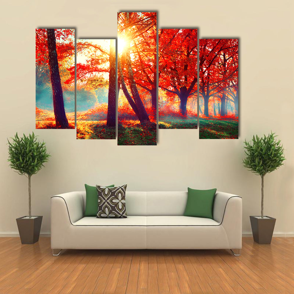 Beautiful Autumnal Park Canvas Wall Art