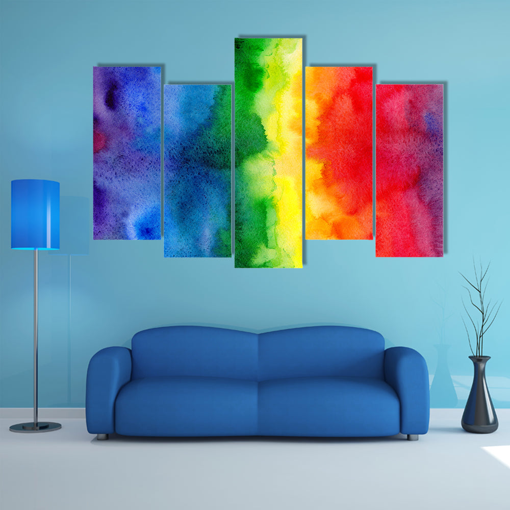 Watercolor Rainbow Gradient Canvas Wall Art