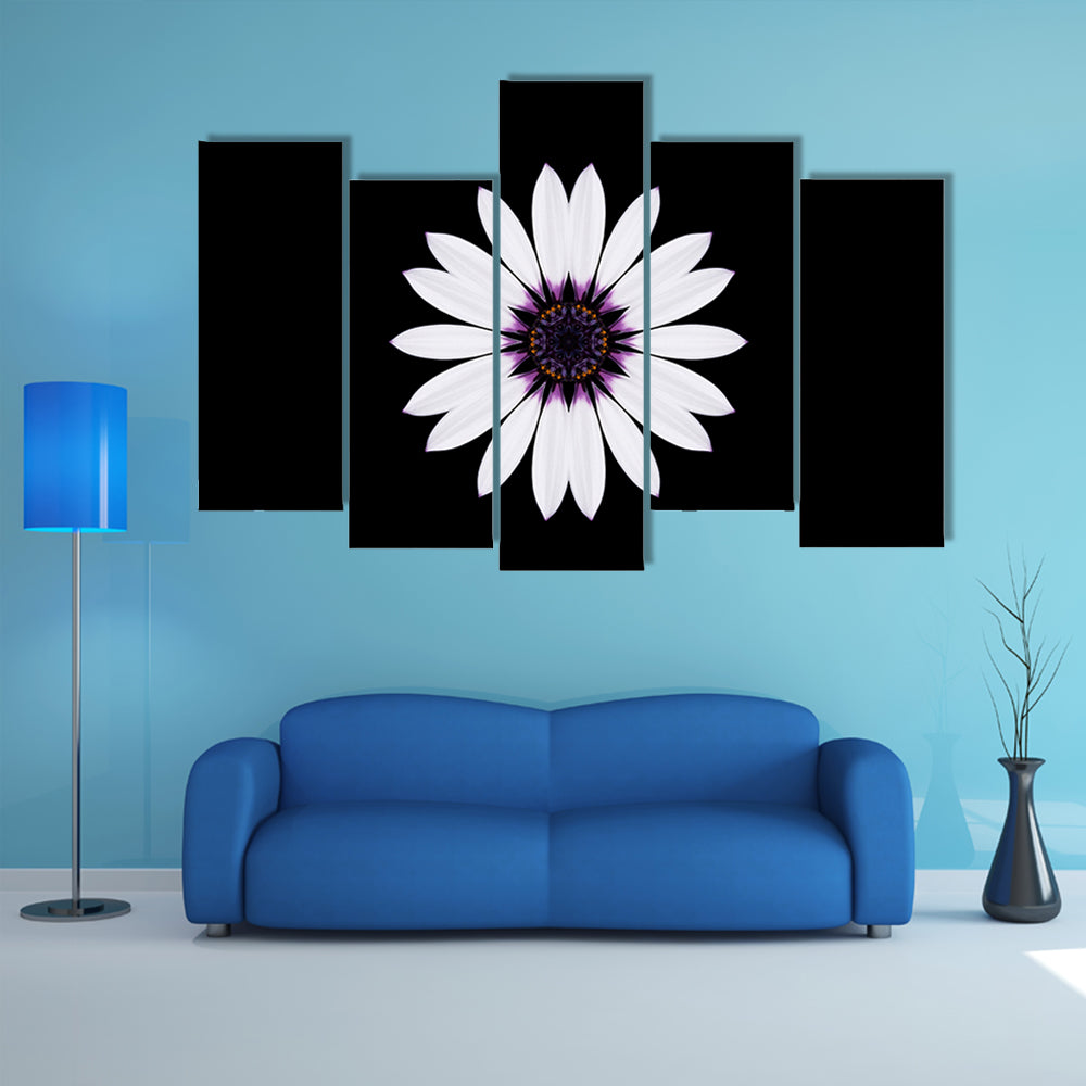 White Flower Mandala Canvas Wall Art0