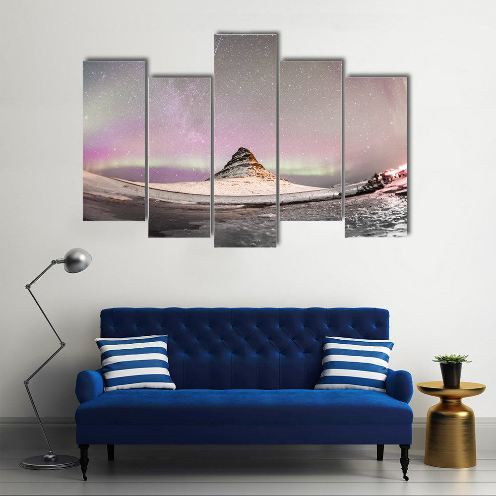 Aurora Borealis Over Kirkjufell Iceland Canvas Wall Art