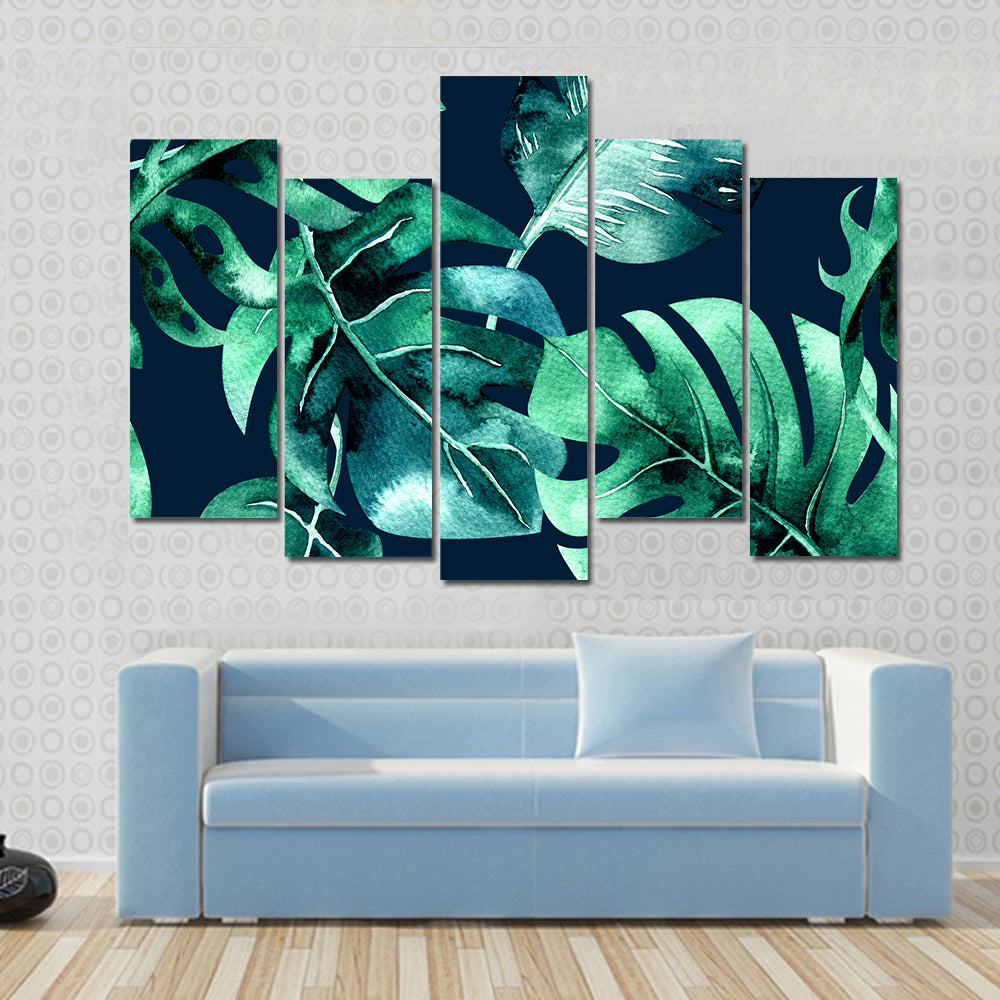 Dense Tropical Leaf Pattern Canvas Wall Art