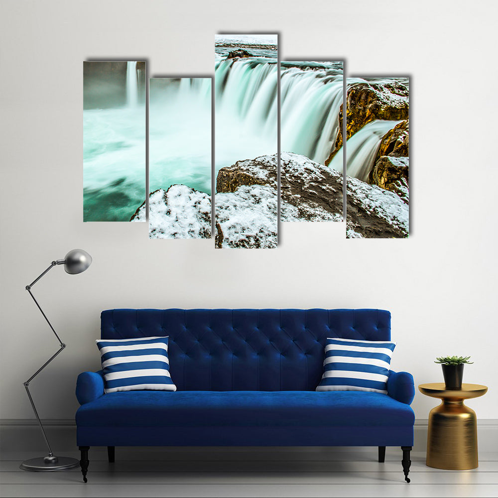 Godafoss Waterfall In Iceland Canvas Wall Art