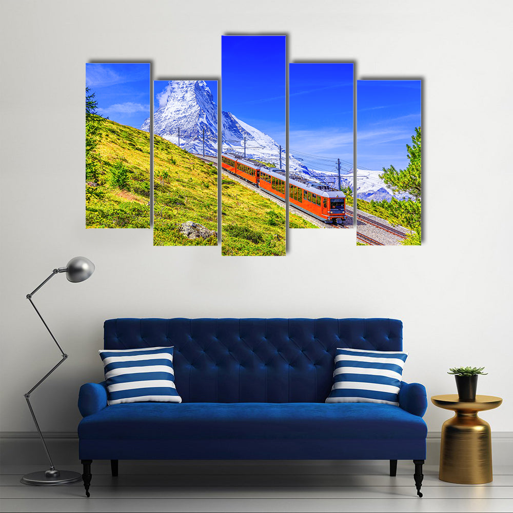 Gornergrat Tourist Train In Zermatt Switzerland Canvas Wall Art
