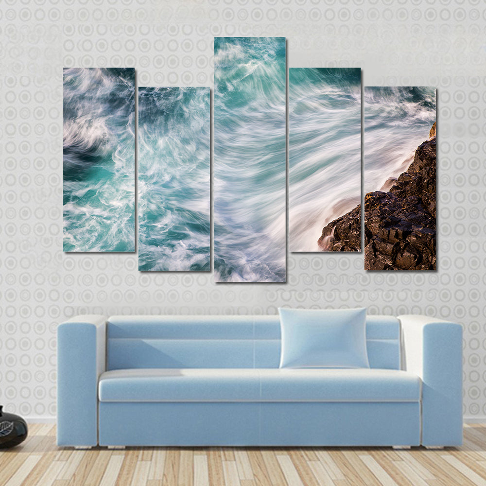 Ocean Waves Abstract Canvas Wall Art