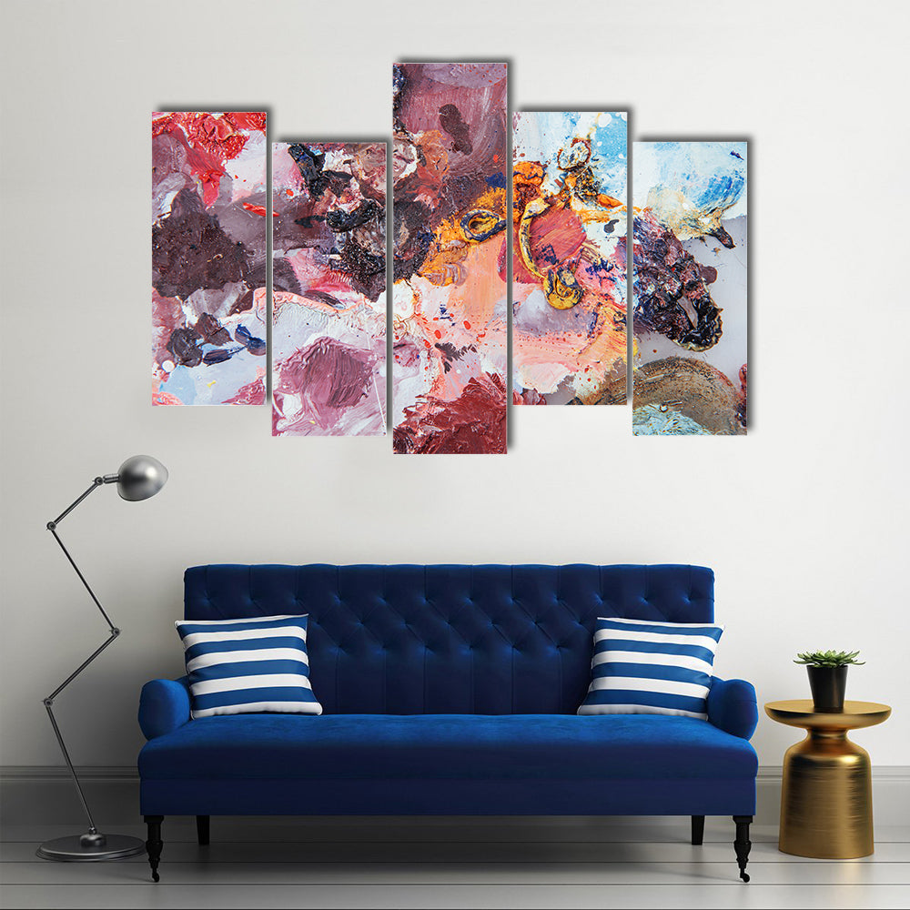 Multicolored Impasto Brushstrokes Canvas Wall Art