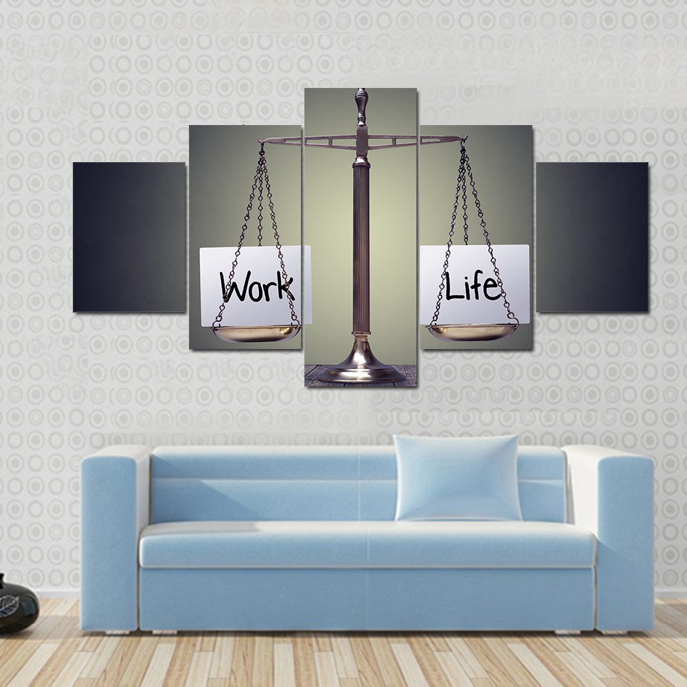 Work and Life Balance Scale Canvas Wall Art