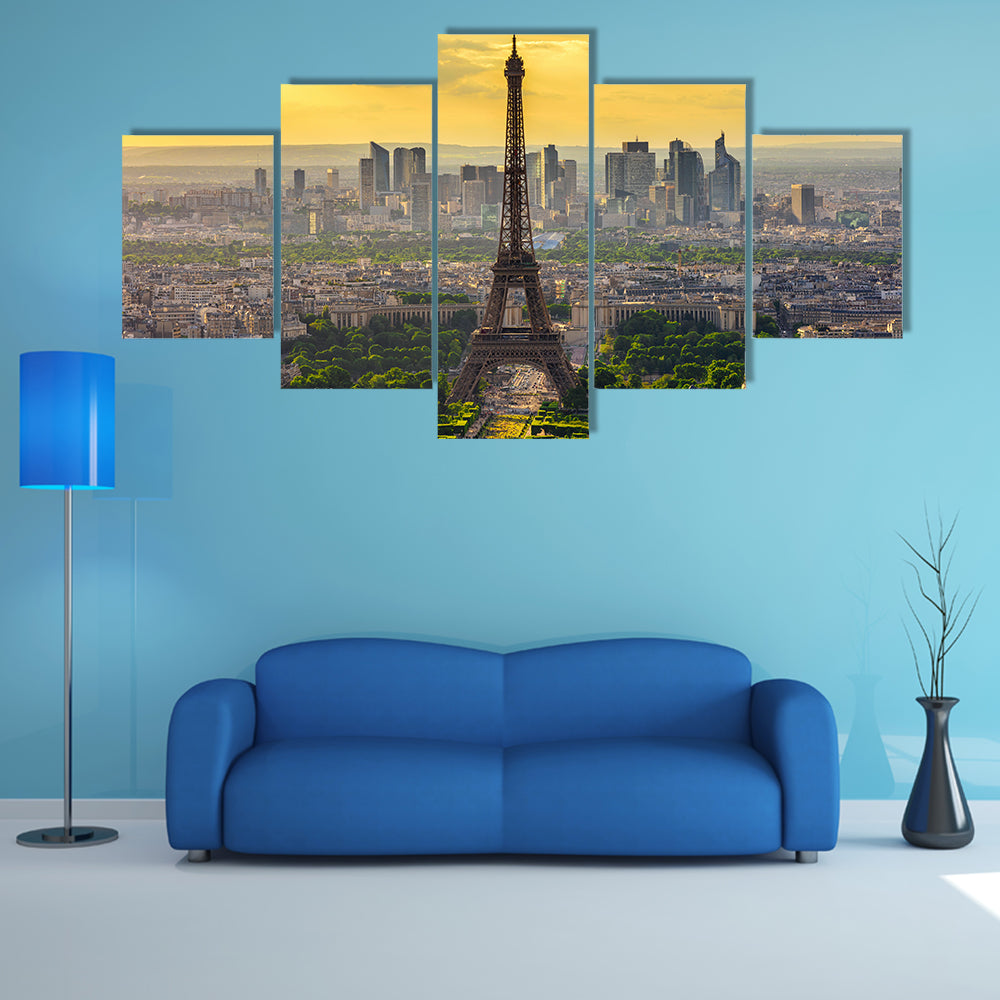 Eiffel Tower at Sunset, Paris Skyline Canvas Wall Art