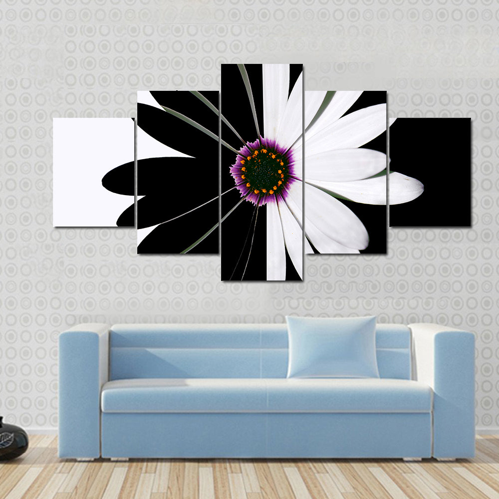 Black And White Flower Canvas Wall Art