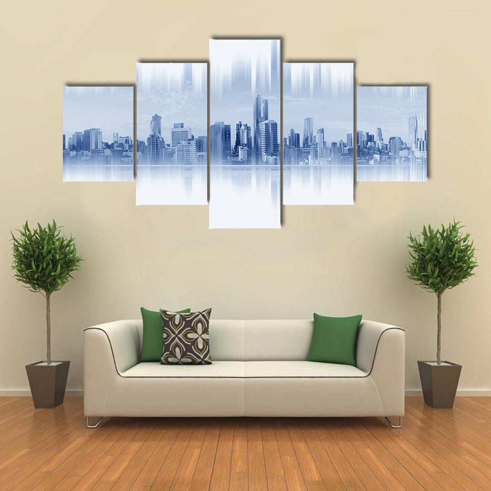 City Network Skyline Canvas Wall Art