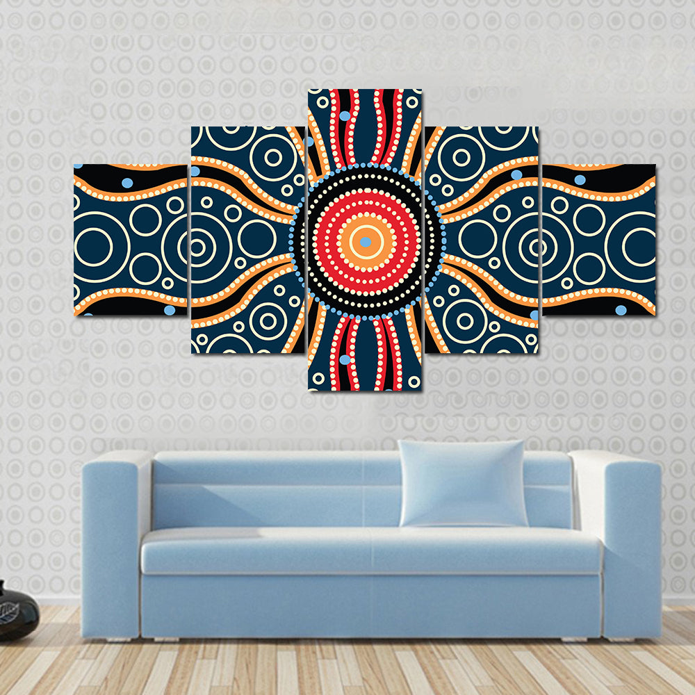 Blue Mandala Connection Canvas Wall Art